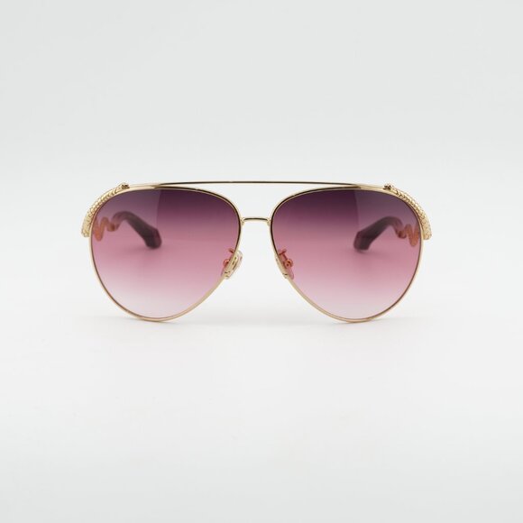Roberto Cavalli SRC090M 300K Sunglasses Gold Aviator Frame, Pink Lenses main image 7